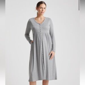 Quince Tencel Rib Maternity & Nursing Button Front Dress